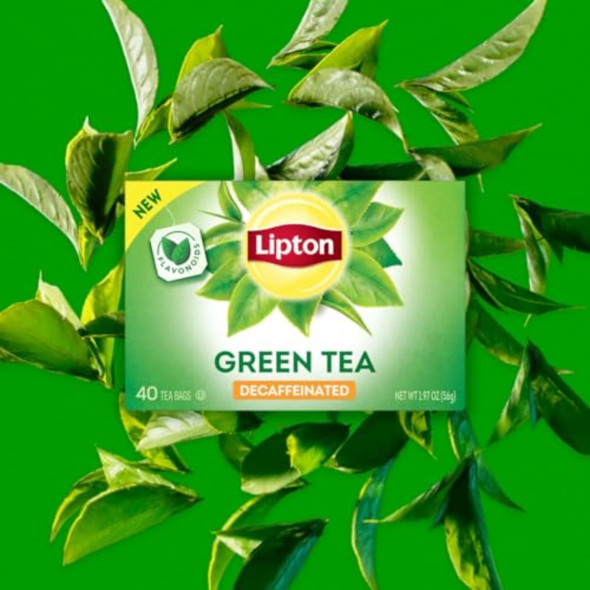 Close-up of Lipton Decaf Green Tea brew with delicate aroma