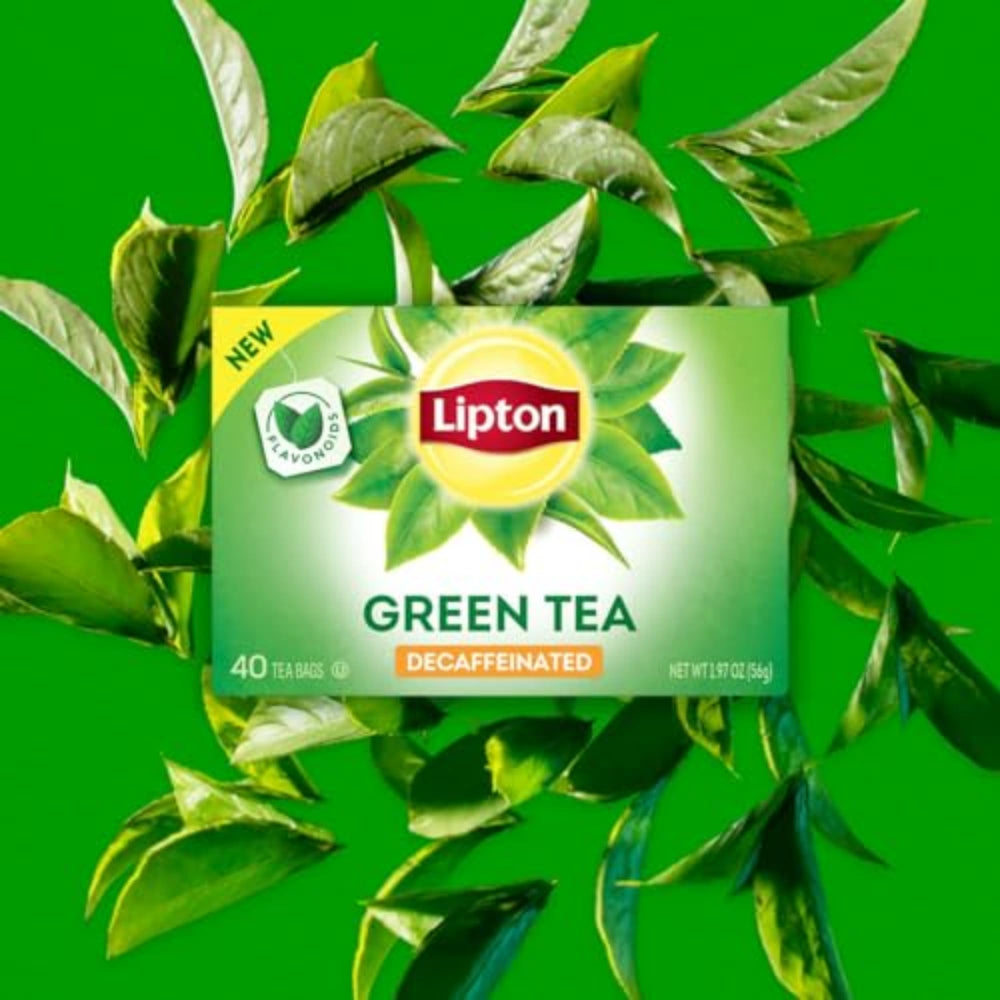 Close-up of Lipton Decaf Green Tea brew with delicate aroma