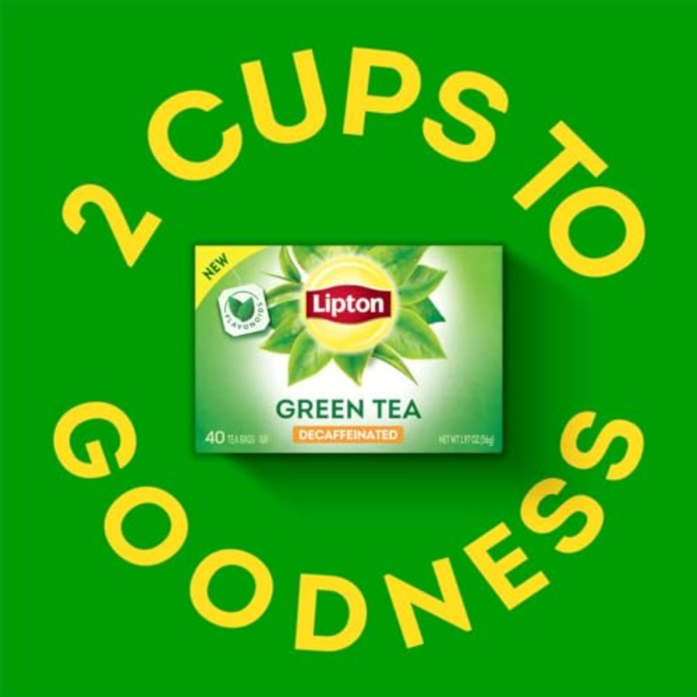 Chilled glass of Lipton iced decaf green tea with ice