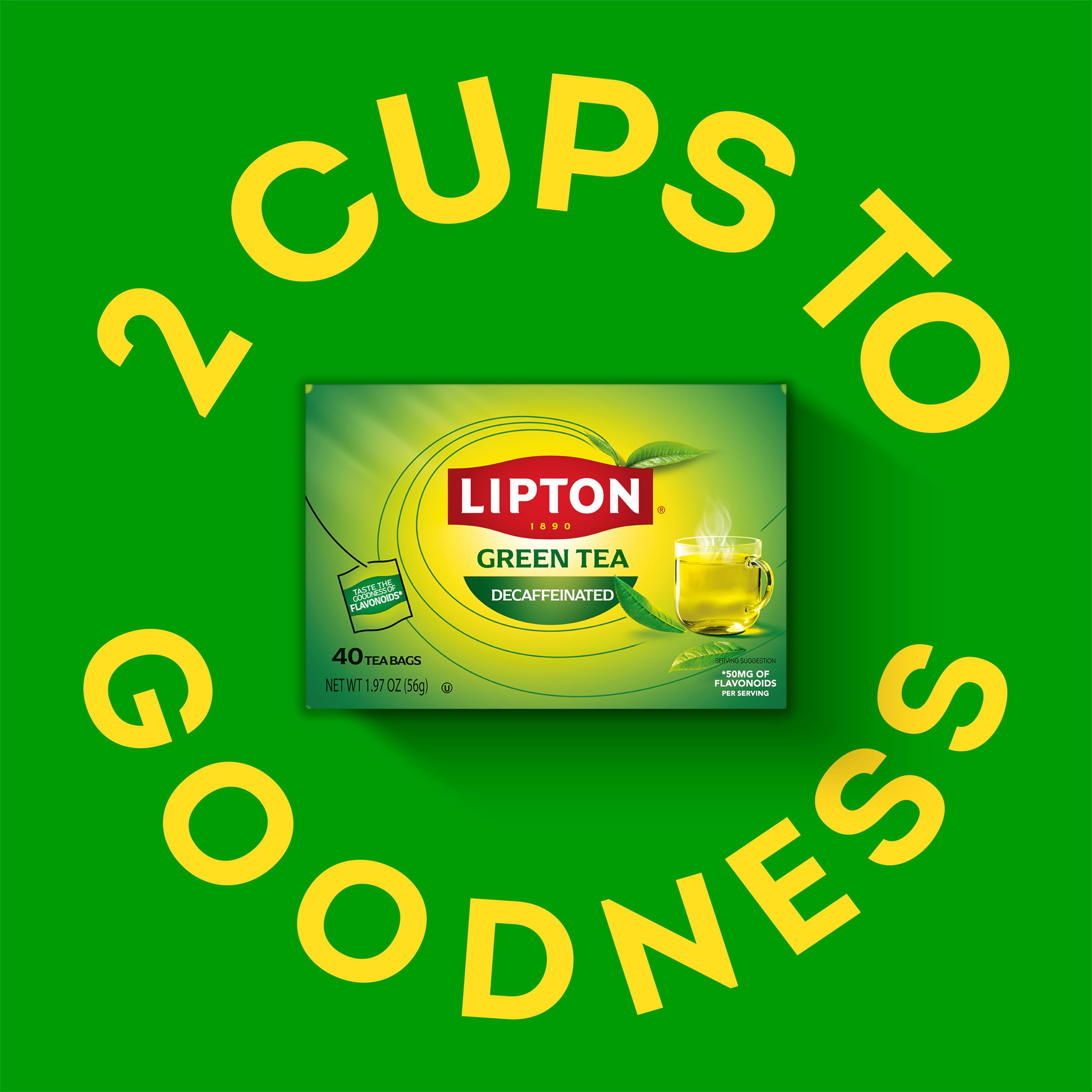 Lipton decaf green tea aroma fills kitchen during brewing.