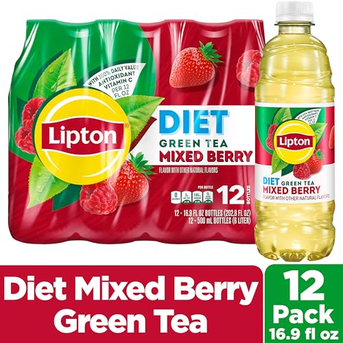 Lipton Diet Mixed Berry Green Tea in fridge, ready for a chilled berry-green sip