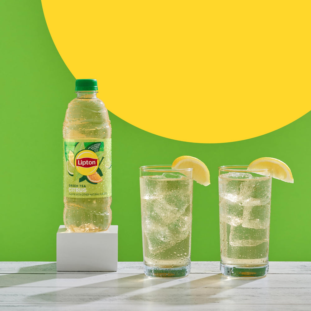 Lipton Green Tea Citrus fridge-ready pack keeps beverages chilled and ready.