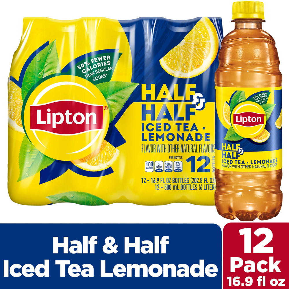 Lipton Half and Half Lemonade glass angled, showcasing bright fruit notes.