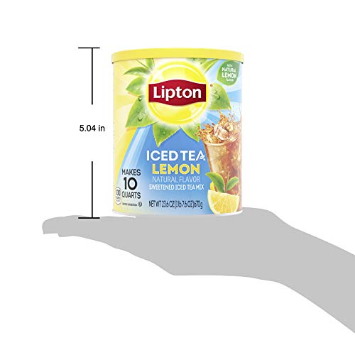 Lipton Lemon Iced Tea Mix open sachet with powder ready to mix.