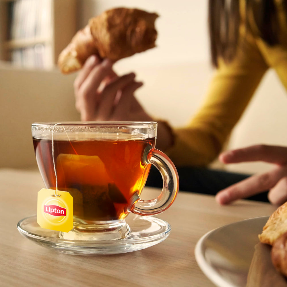 Rainforest Alliance seal on Lipton Organic Black Tea packaging.