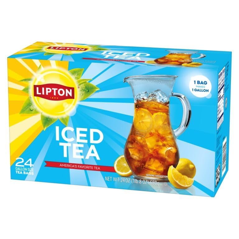 Lipton Packaging showcases real tea leaves and a sustainability story.