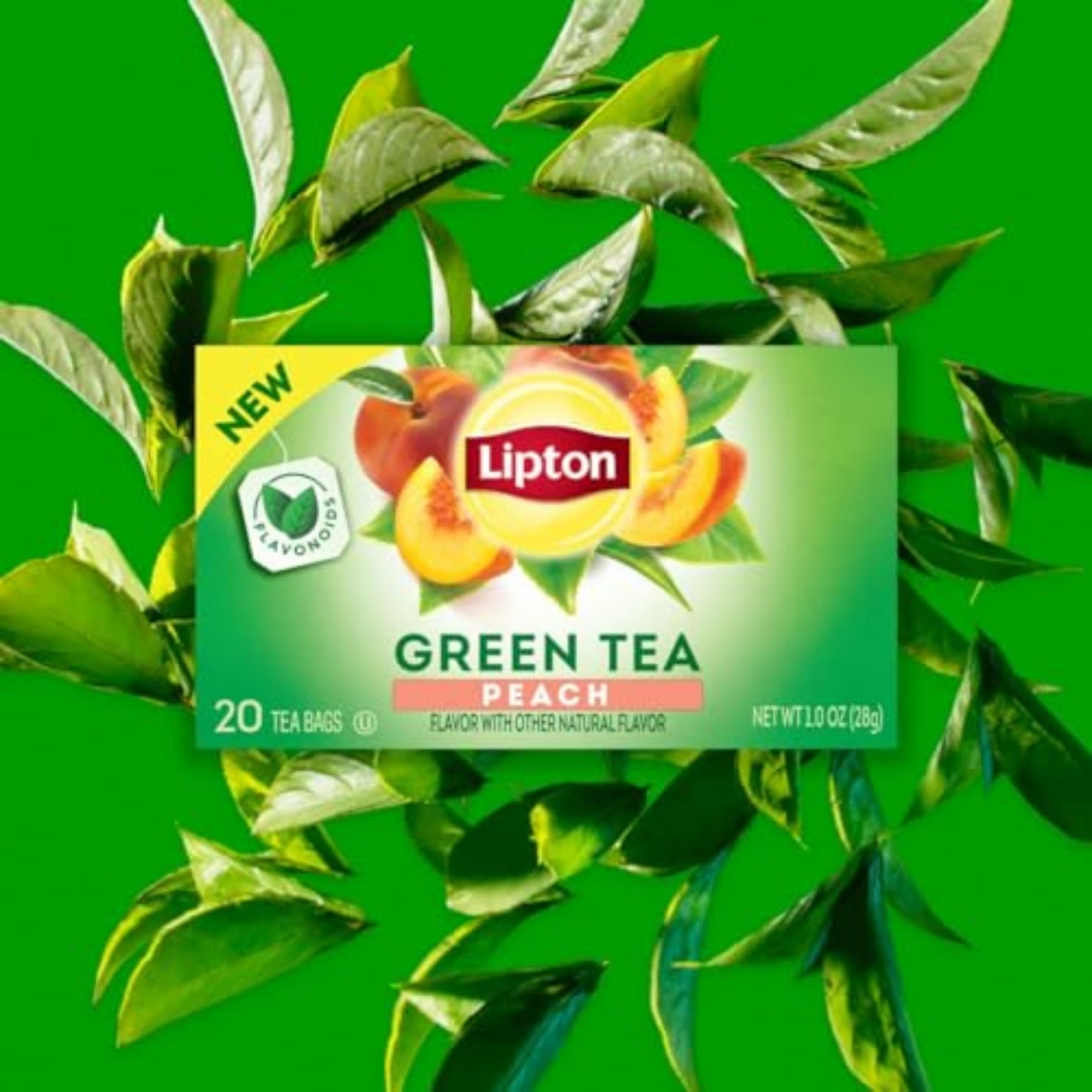 Info badge noting flavonoids as natural bioactives in Lipton tea.