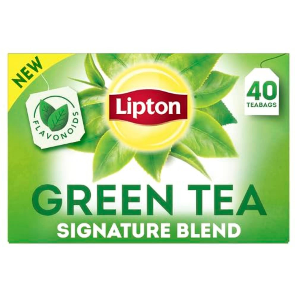 Lipton Signature Blend Green Tea Bags box front for everyday brewing
