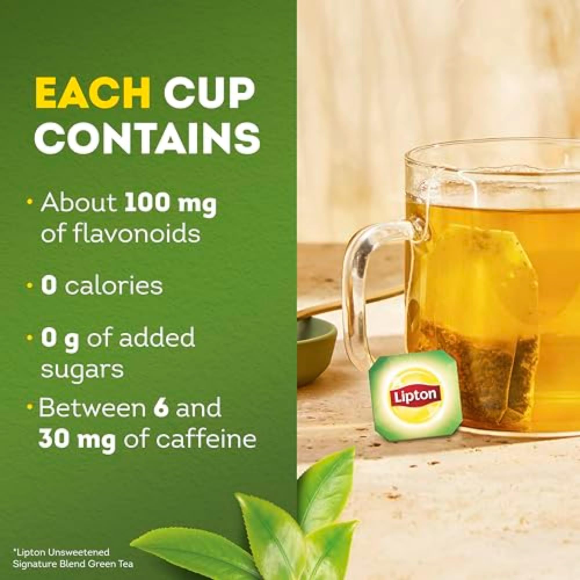 Lipton Signature Blend hot water brew setup with four tea bags.