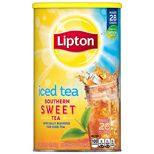 Lipton Southern Sweet Iced Tea label highlights simple preparation and classic flavor.