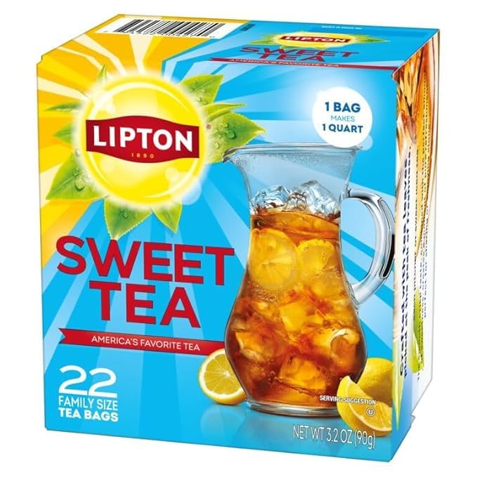 Lipton Southern Sweet tea served at a picnic with ice and lemon.