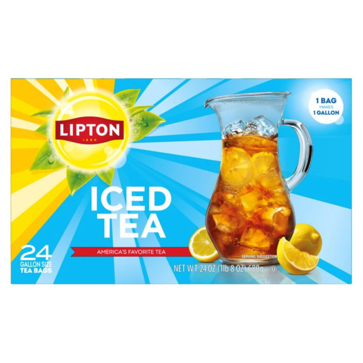 Lipton Unsweetened Iced Tea Bags – pour-ready gallon pitcher for refreshing gatherings.