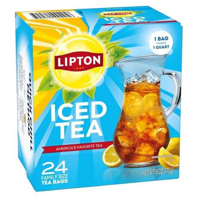 Lipton unsweetened iced tea served with a meal for a balanced pairing.