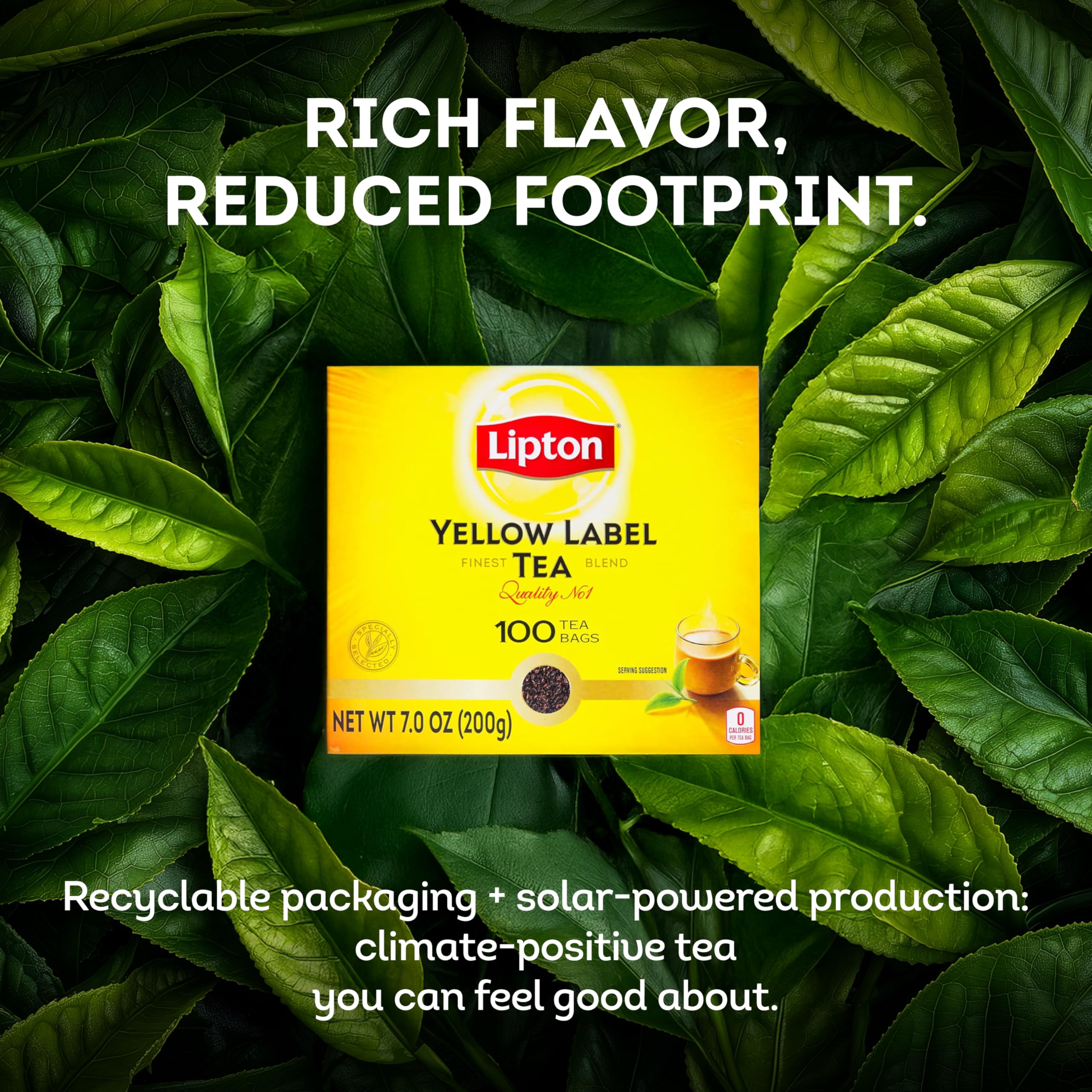 Lipton Yellow Label classic black tea delivers a comforting cup