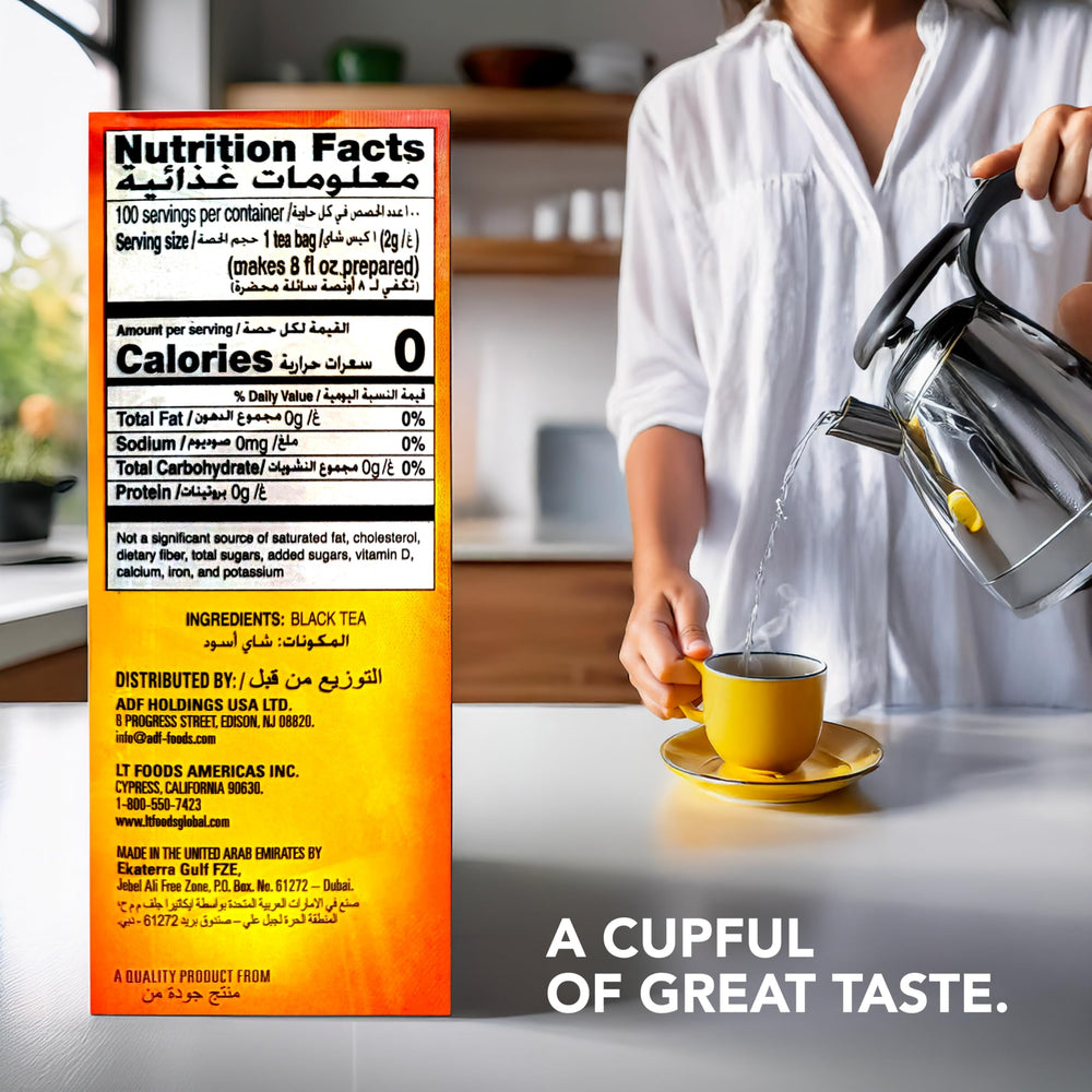 Lipton Yellow Label international blend tea bag steeping for a bold cup