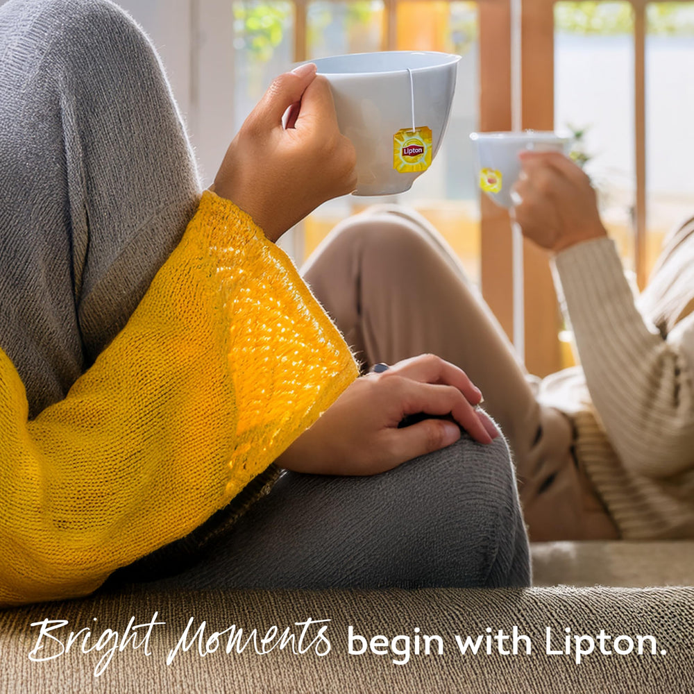 Lipton Yellow Label premium quality packaging indicates high-grade leaves