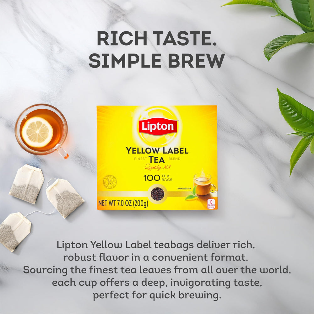 Lipton Yellow Label black tea cup ready to enjoy