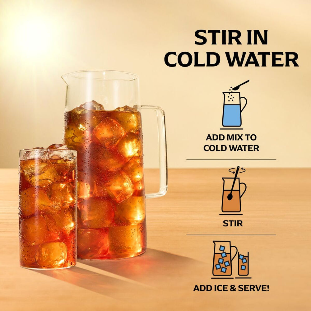Lipton Zero Sugar Iced Tea Mix packaging in a box with multiple packets for easy stocking.