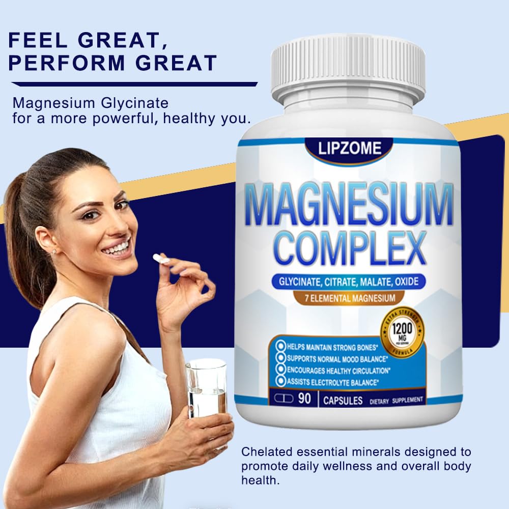 Lipzome Magnesium Complex bottle with 90 capsules for long-term use