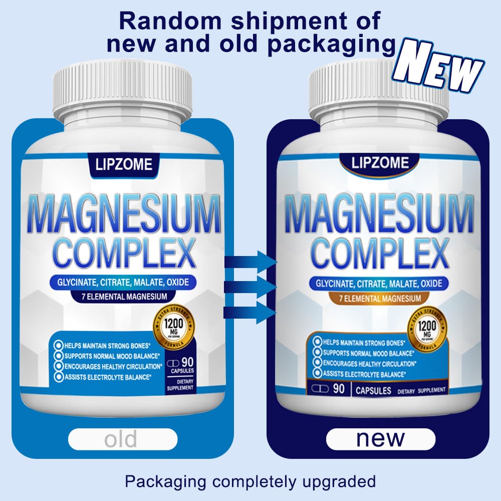 Lipzome Magnesium Complex capsules close-up for convenient daily nutrition
