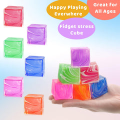 Liqilamii blue ice cube squishy provides tactile satisfaction and calm focus.
