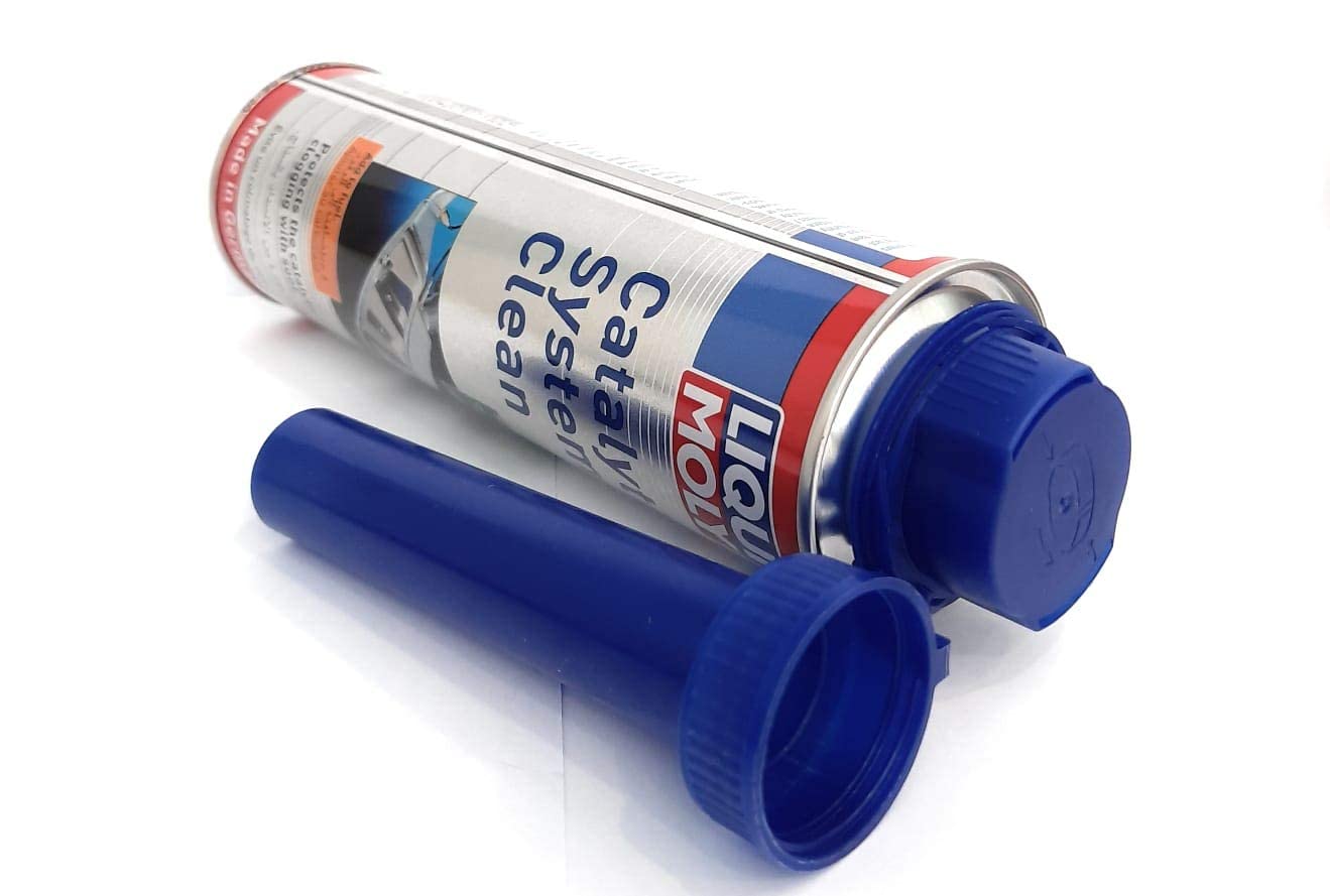 Liqui Moly Catalytic System Clean catalytic-converter illustration emphasizes clogging prevention