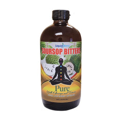 Liquid Blenz Pure Soursop bottle on countertop with dispenser