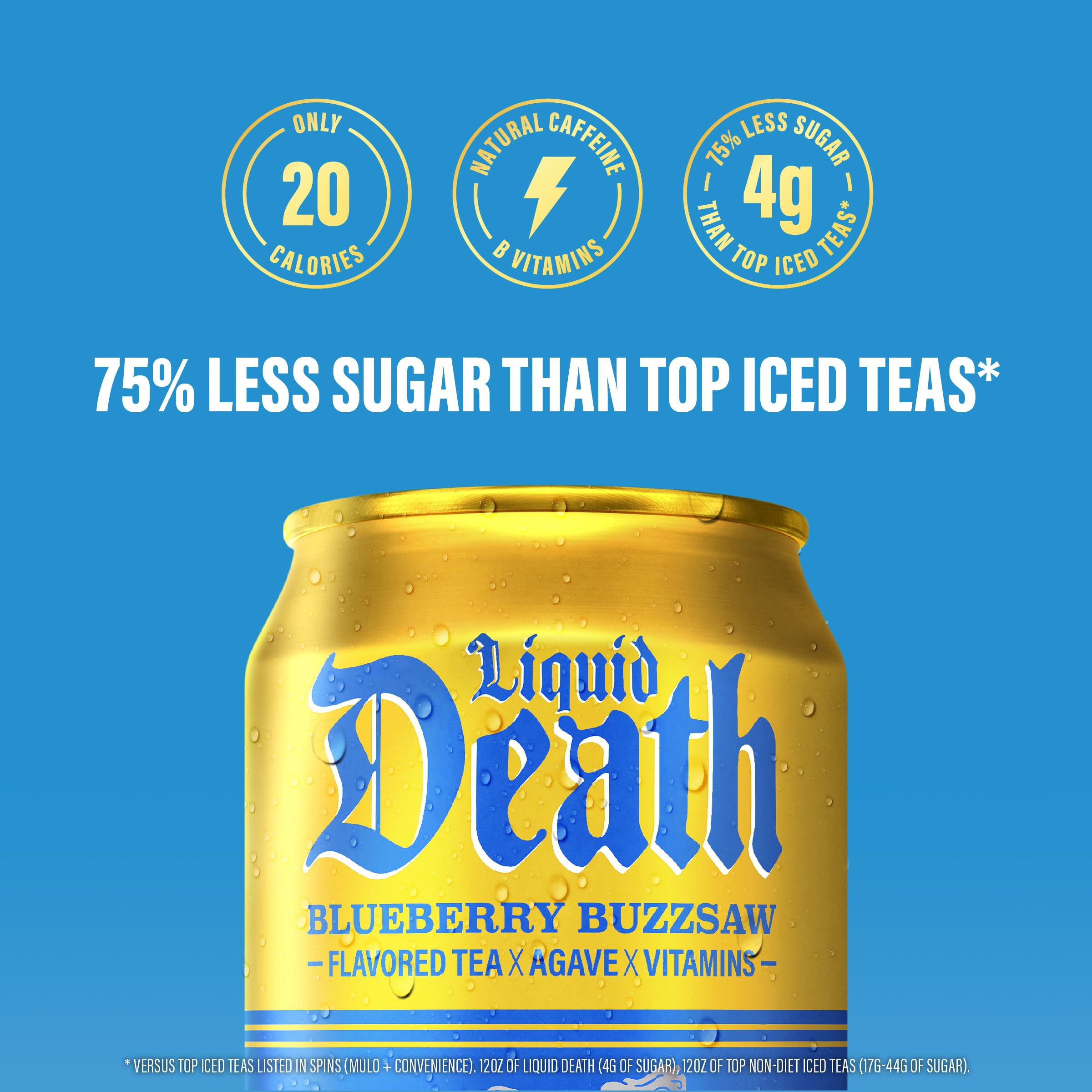 Label detail shows no artificial sweeteners and low sugar content