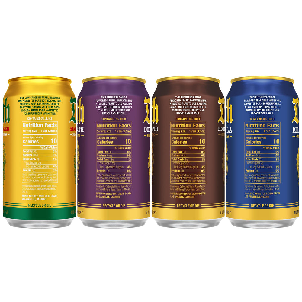 Liquid Death Doctor Death can — cola flavor with no artificial sweeteners