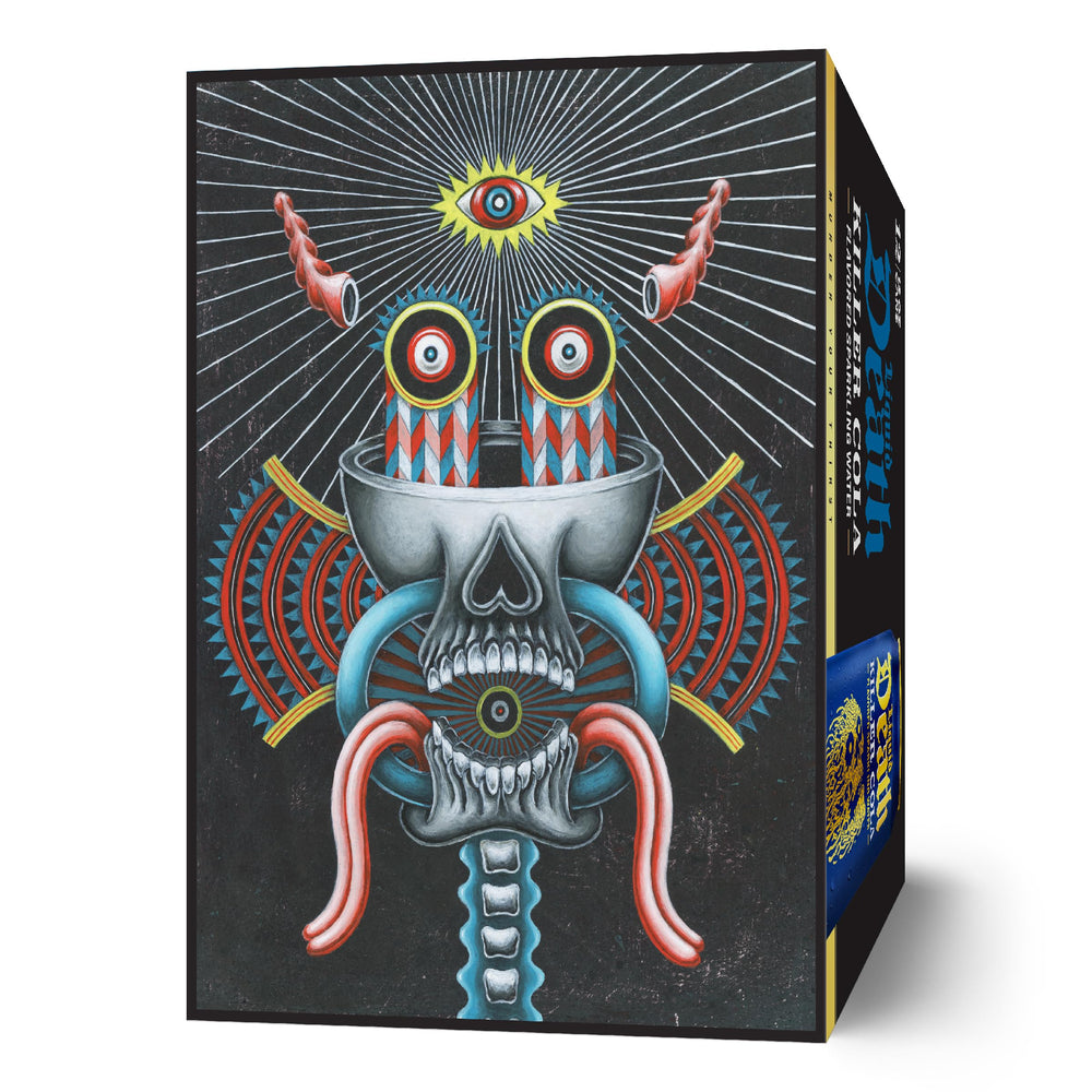 Liquid Death infinitely recyclable cans support eco-friendly choice.