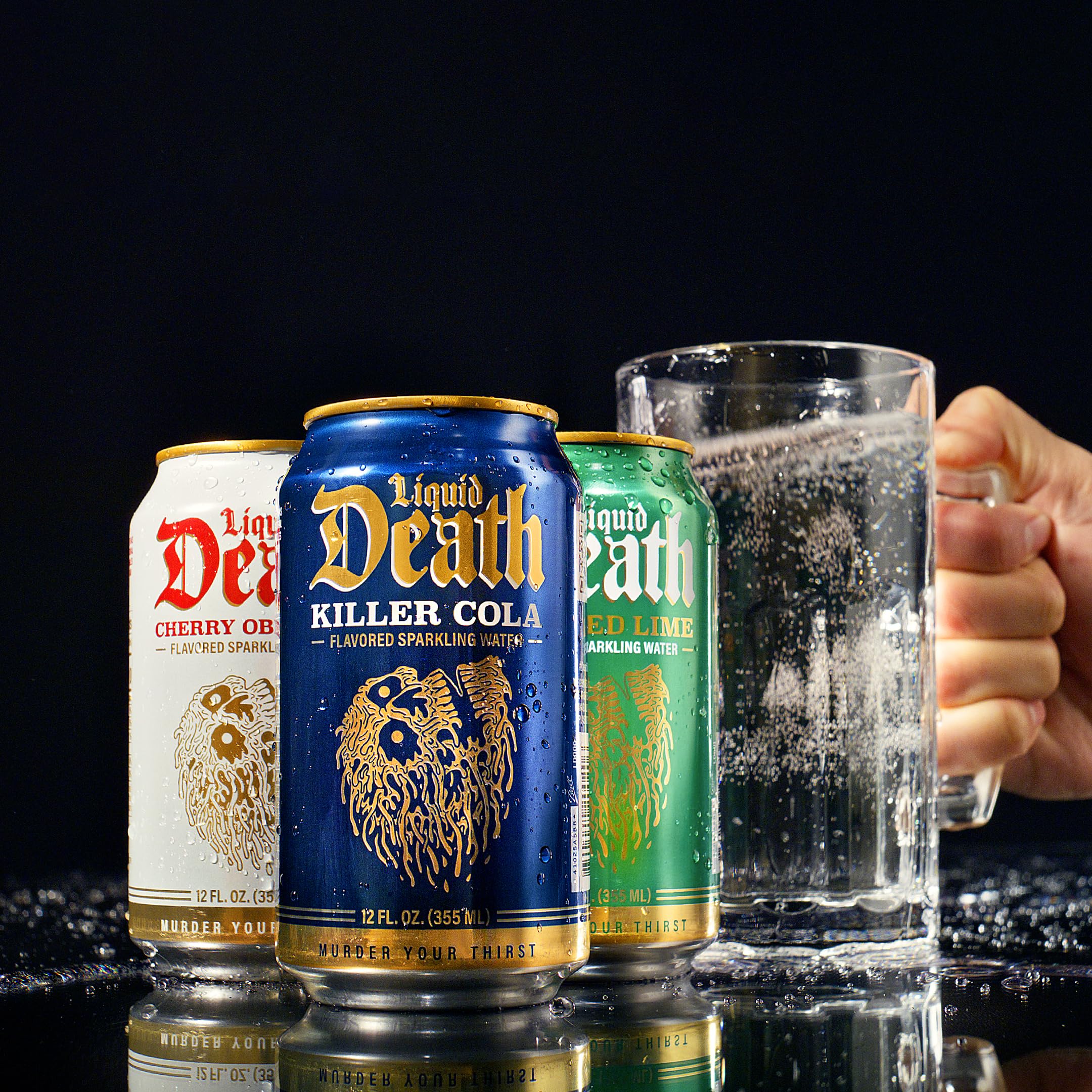 Liquid Death no artificial sweeteners implies a clean-tasting option.