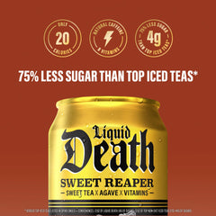 Liquid Death 12-pack cans ready for store shelves and drinkers.