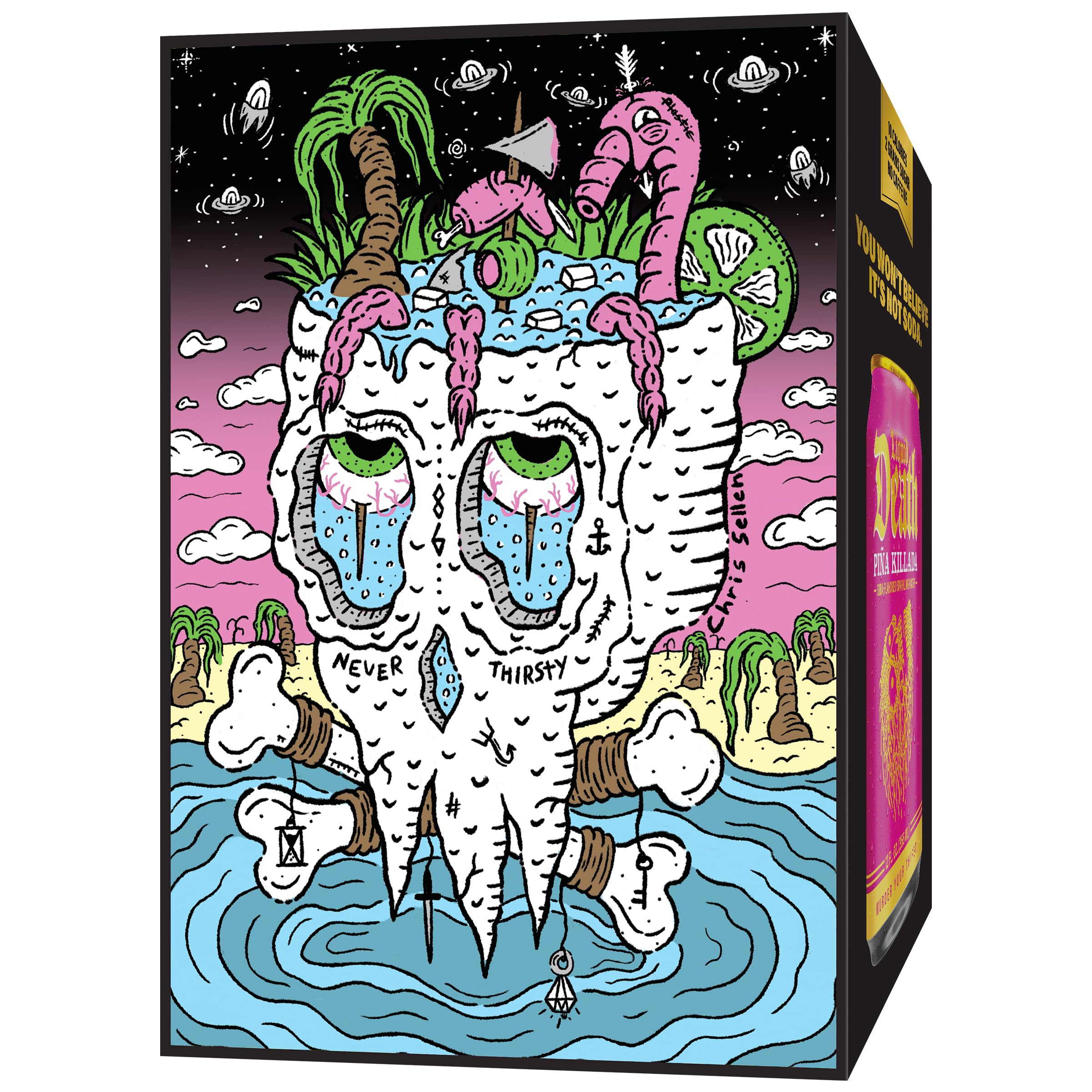 Liquid Death Piña Killada cooler display ideal for party refreshment