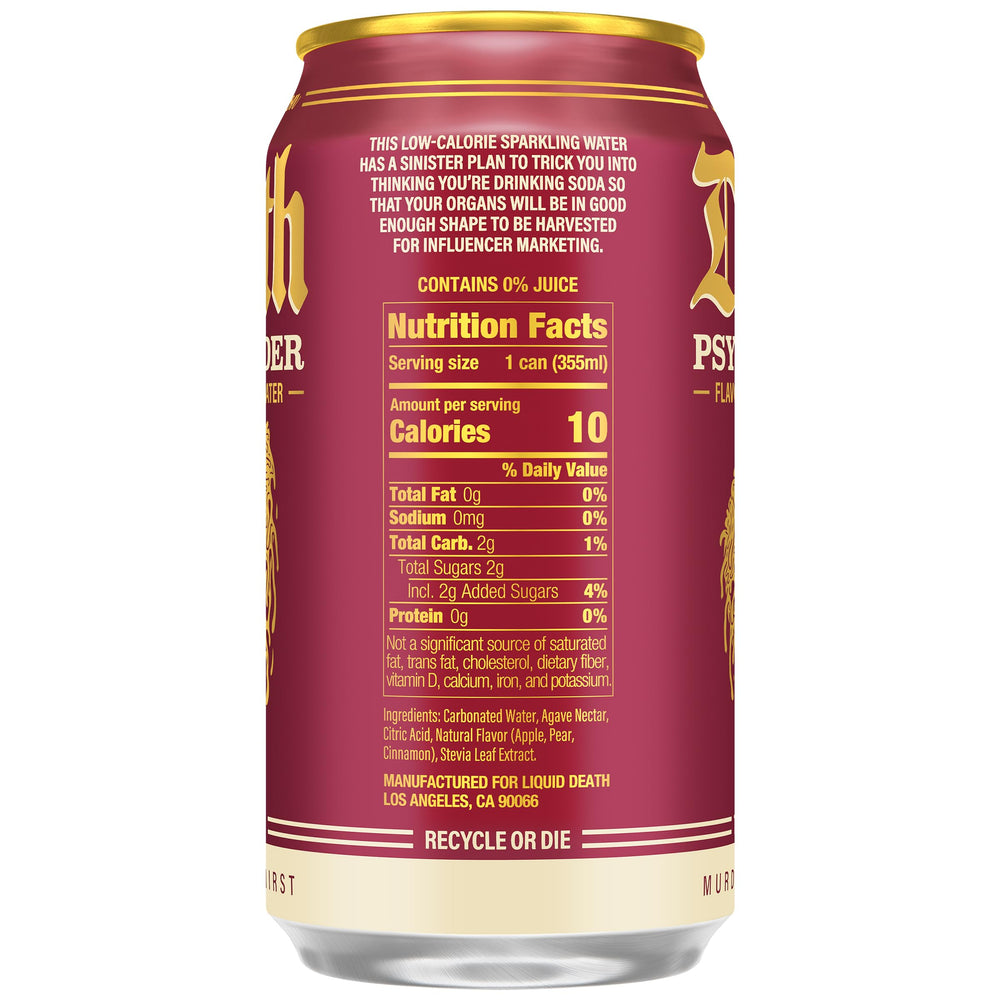 Psycho Cider 12-pack cans ready for sharing and on-the-go.