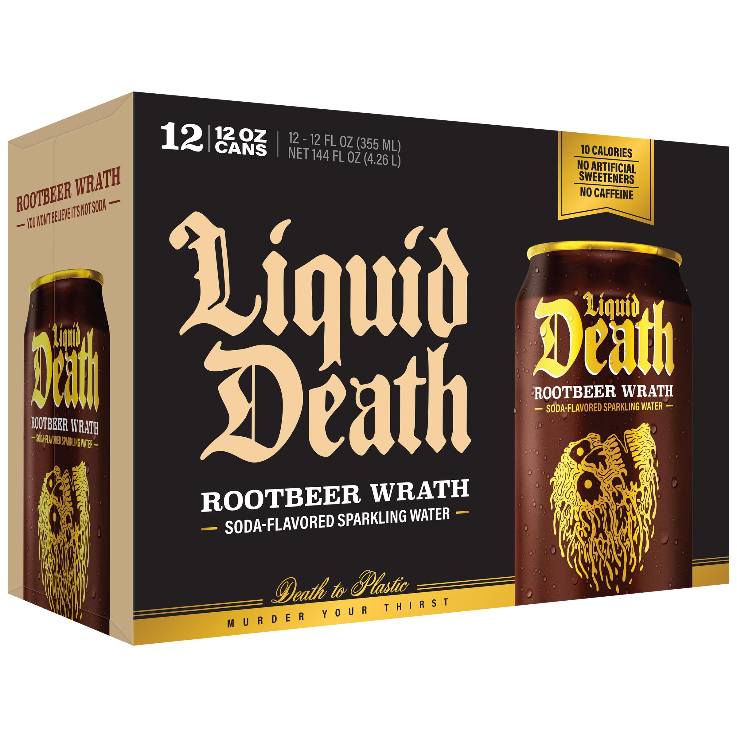 Liquid Death Root Beer Wrath outdoors scene signals adventure-friendly flavor.