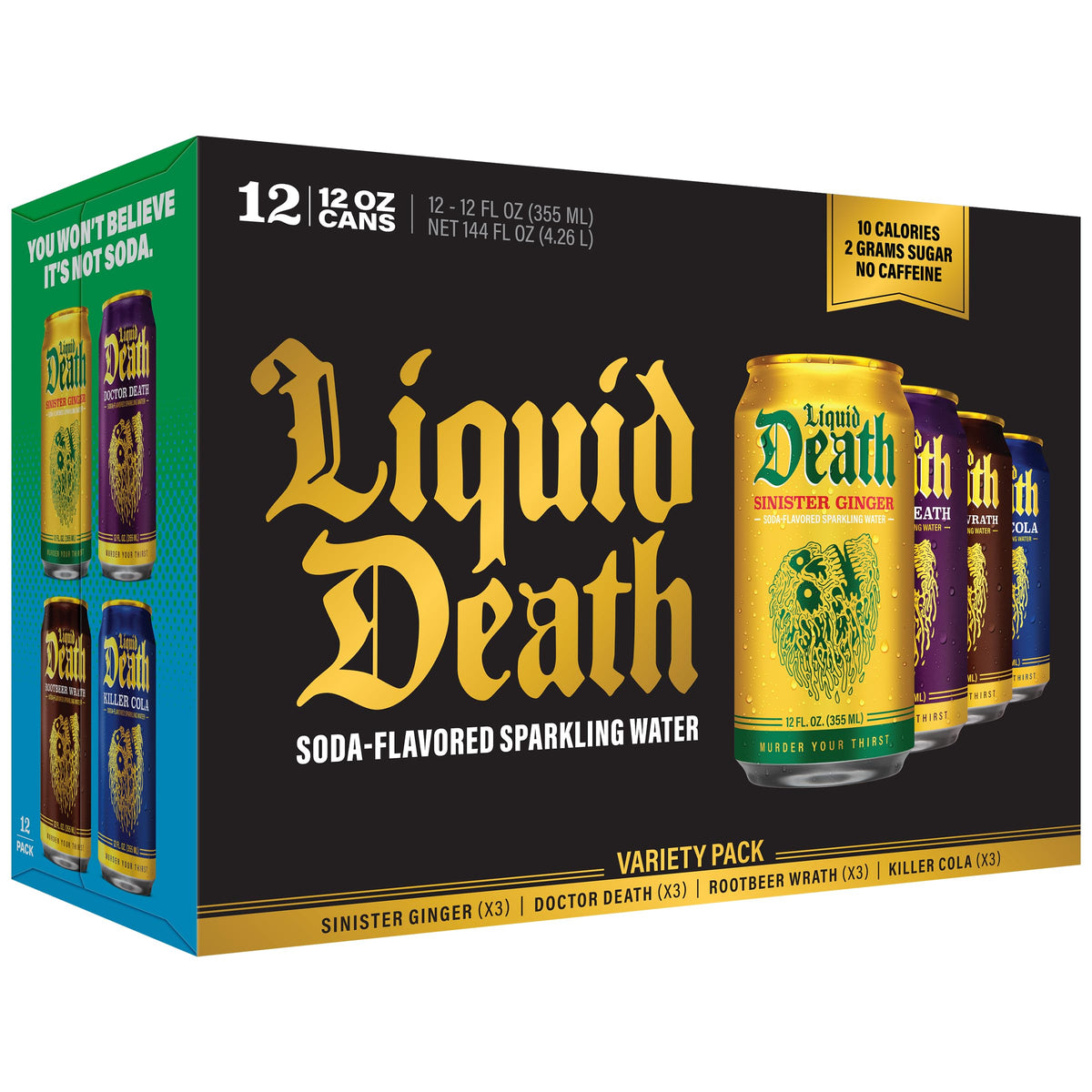 Liquid Death Classic Variety 2 12-pack cans for flavorful, low-sugar refreshment