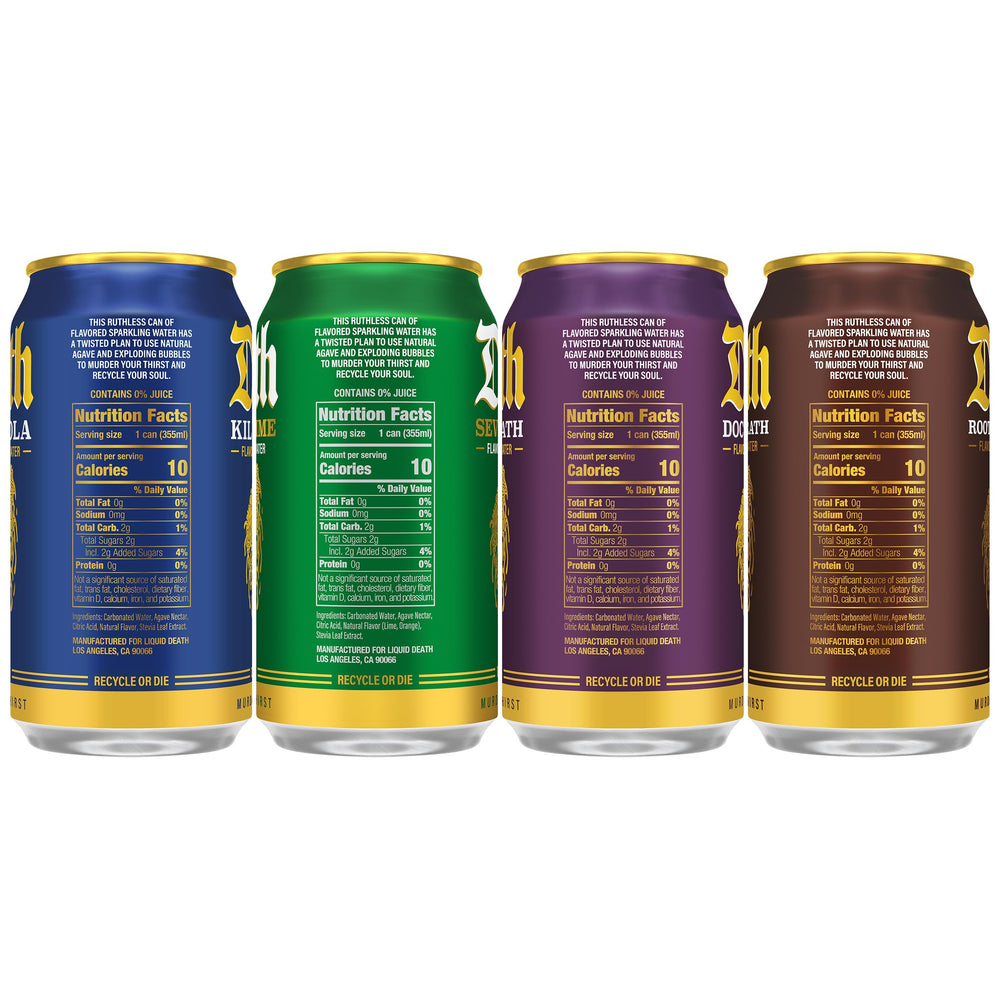 Liquid Death Cola can mimics classic soda flavor without artificial sweeteners