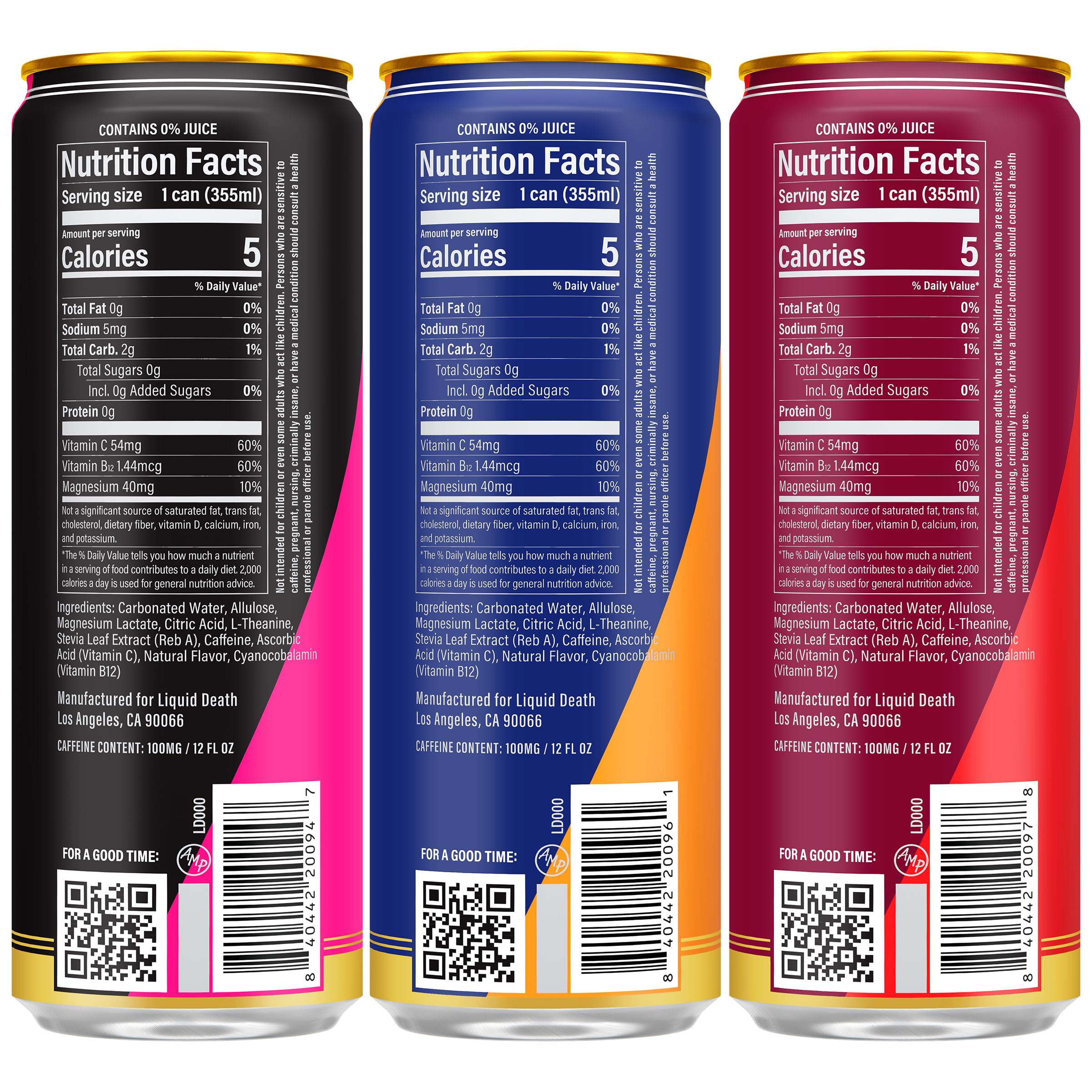 Liquid Death Sparkling Energy strawberry flavor can for a refreshing boost