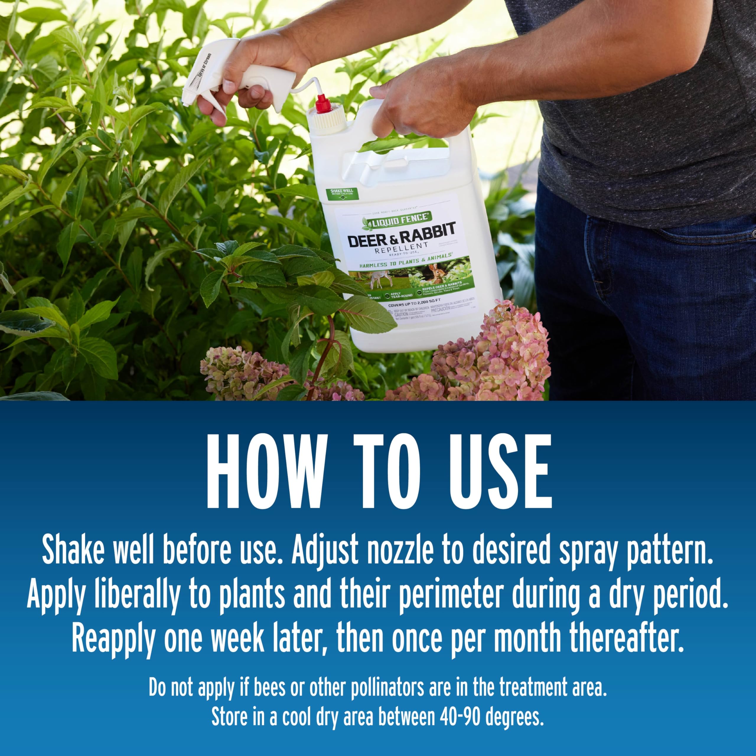 Rain-resistant Liquid Fence formula protecting plants after rain.