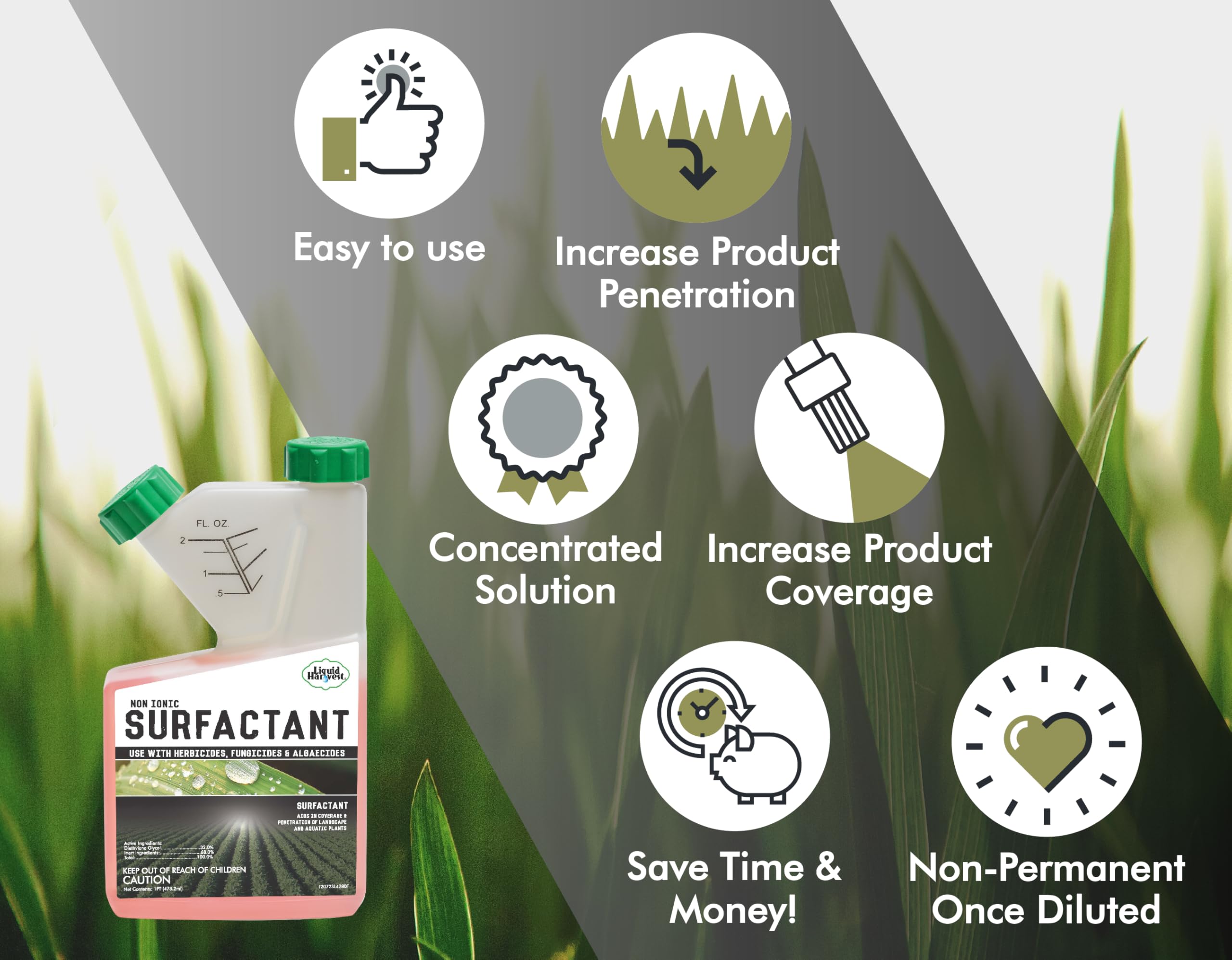 Liquid Harvest concentrated surfactant application in outdoor beds