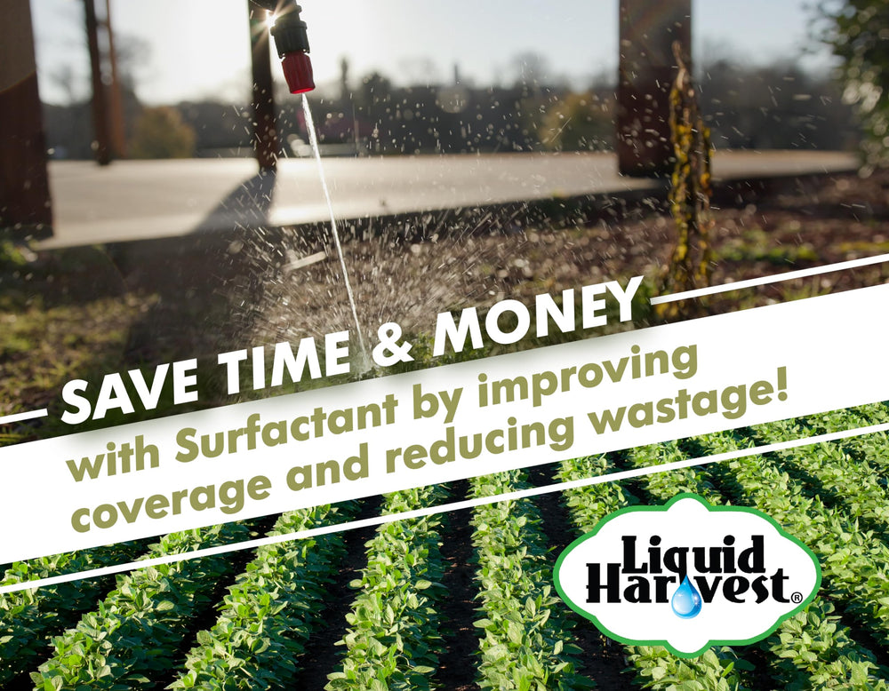 Liquid Harvest surfactant being mixed with herbicide in spray setup