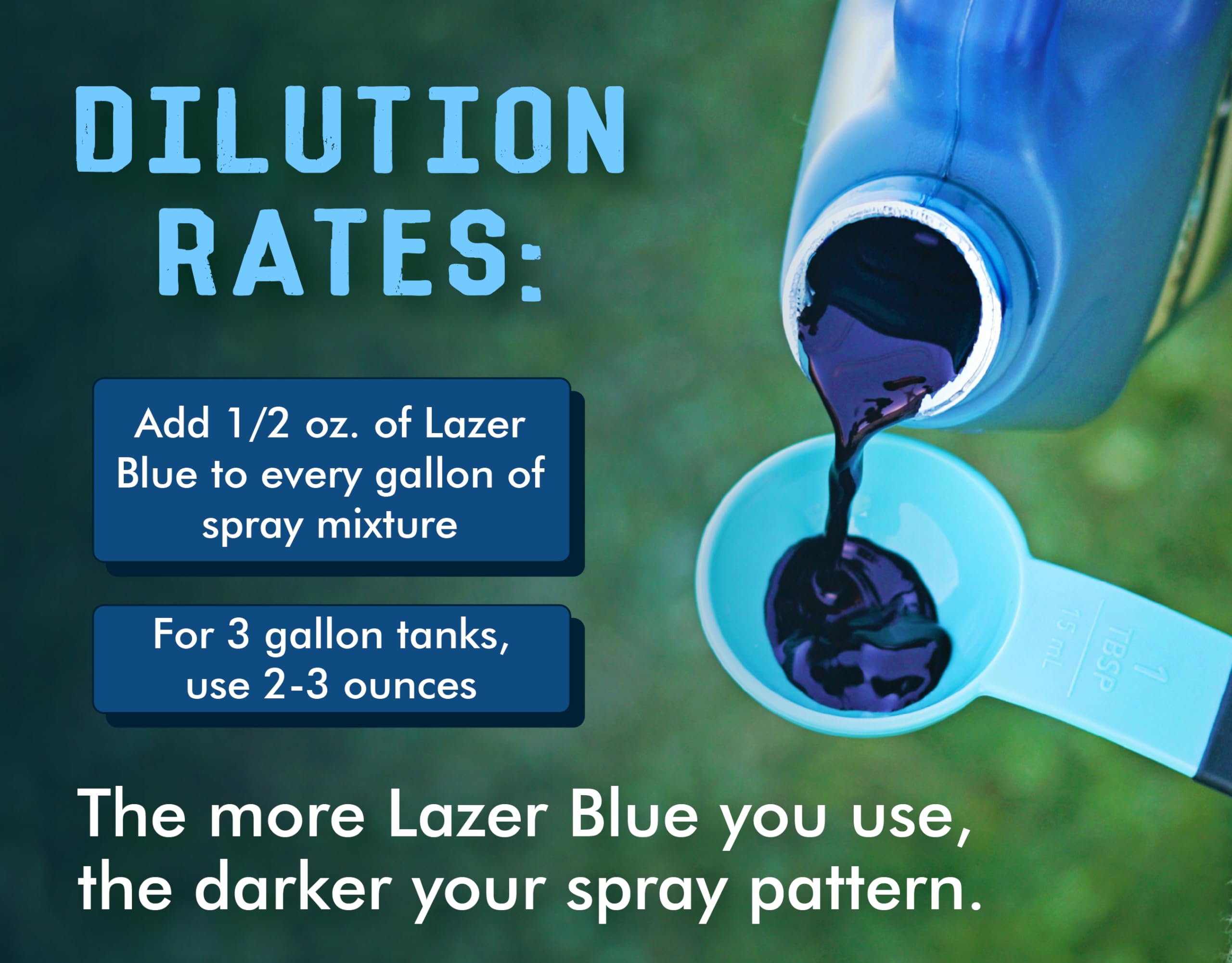Liquid Harvest Lazer Blue safety note emphasizes careful handling of concentrated dye.