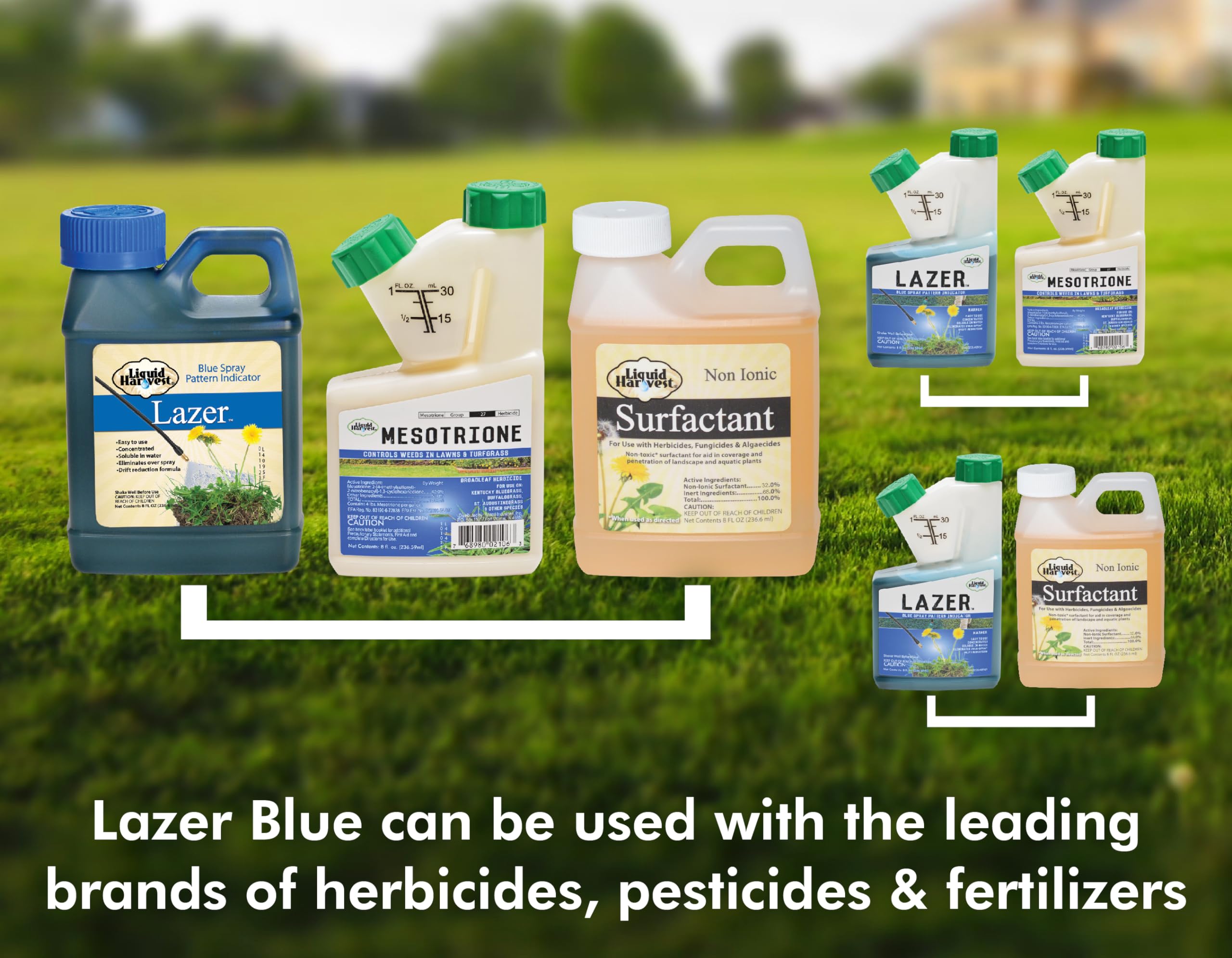 Liquid Harvest Lazer Blue is ideal for professional lawn care and turf marking.