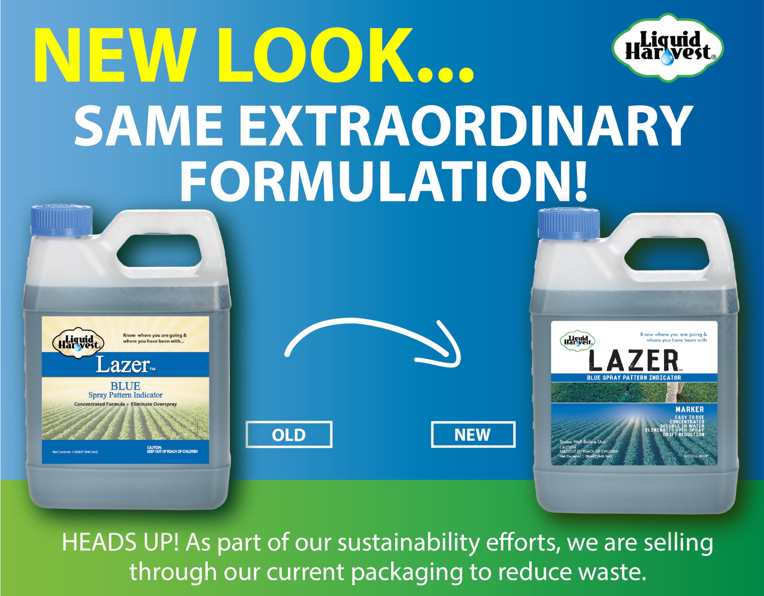 Liquid Harvest Lazer Blue water-based-solution-mixing ensures safe compatibility with spray mixes.
