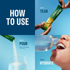 Liquid I.V. Hydration Multiplier Energy bottle and packet in gym setting