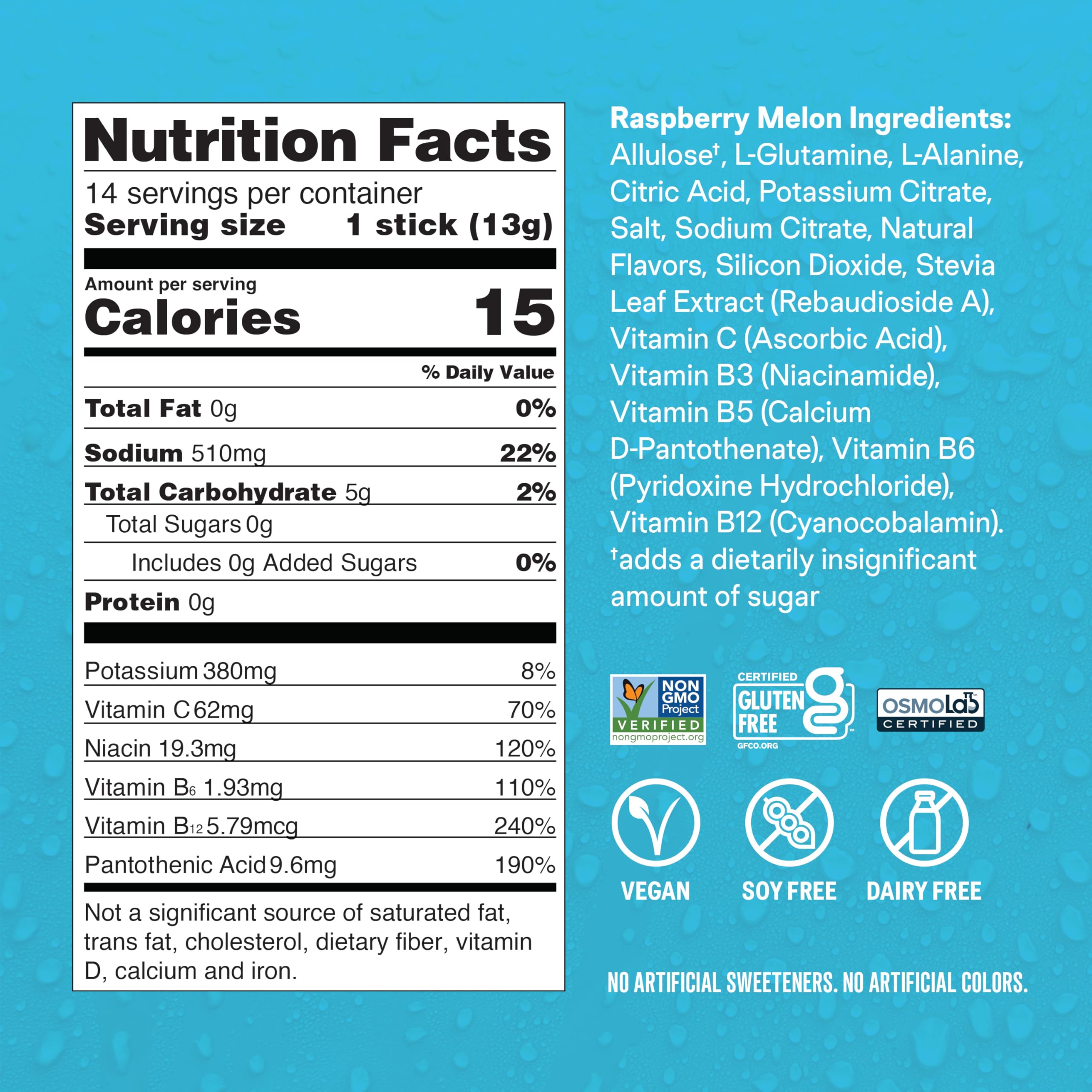 Liquid I.V. package icons show sugar-free and keto-friendly features