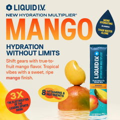 Liquid I.V. Mango glass with prepared drink for post-workout hydration