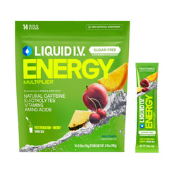 Liquid I.V. Hydration Multiplier Sugar-Free Energy Fruit Punch bottle for on-the-go hydration