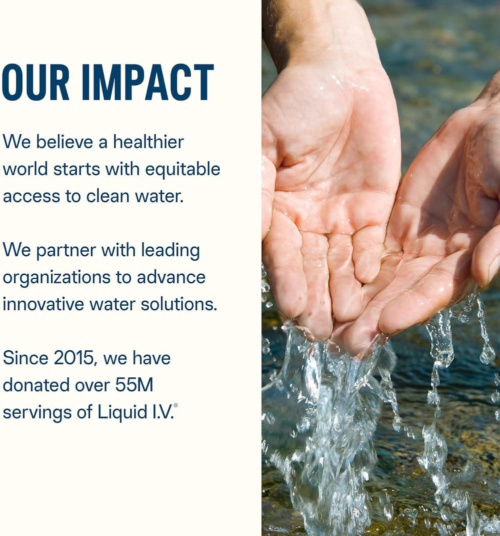Liquid I.V. Hydration Multiplier Sugar-Free pour into glass for tasty, sugar-free hydration