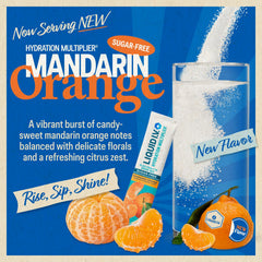 Liquid I.V. Hydration Sugar Free Mandarin Orange powder dissolving in water for refreshing hydration